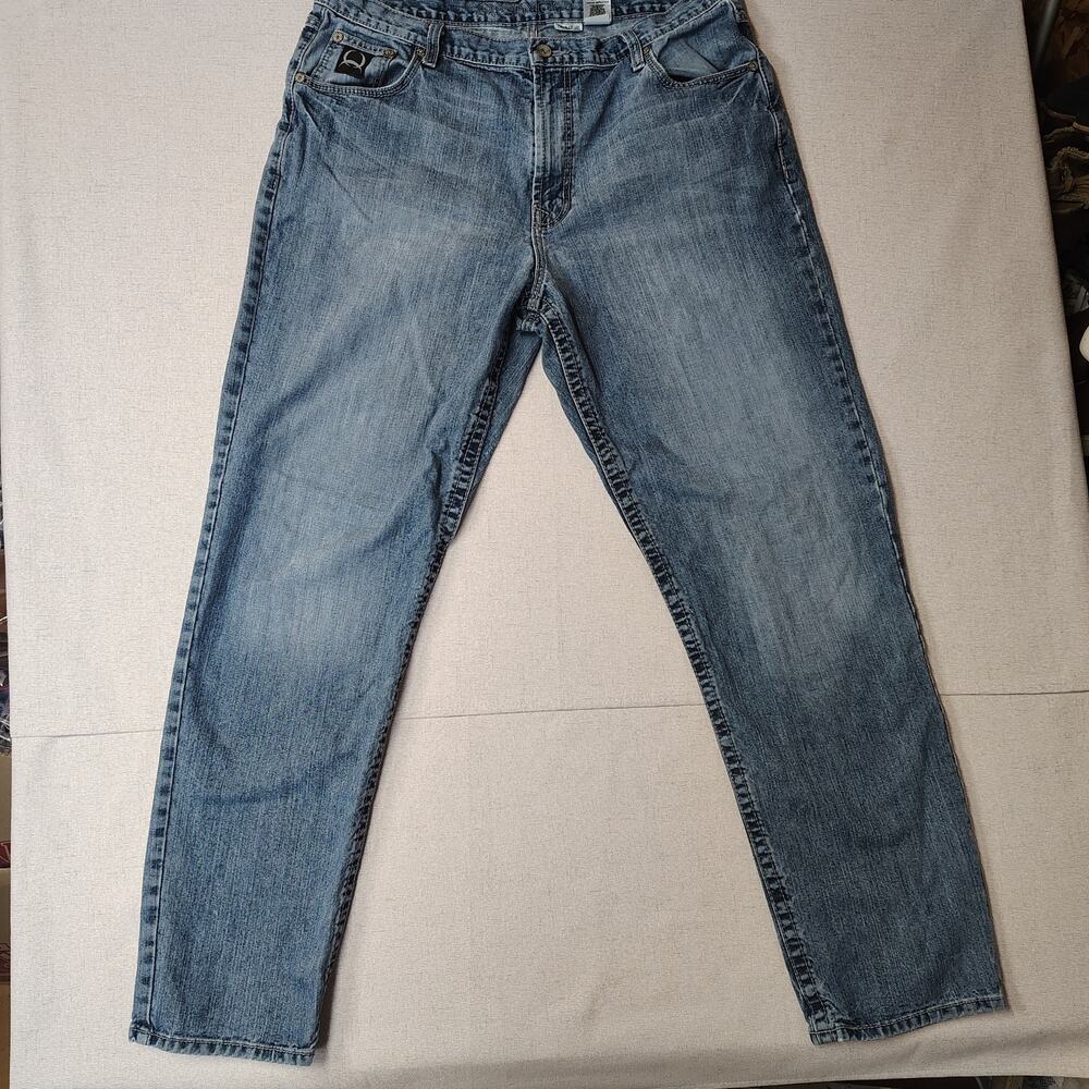 Ariat M7 Jeans Mens 30x36 Slim Fit Straight Leg Light Wash Western Cowboy